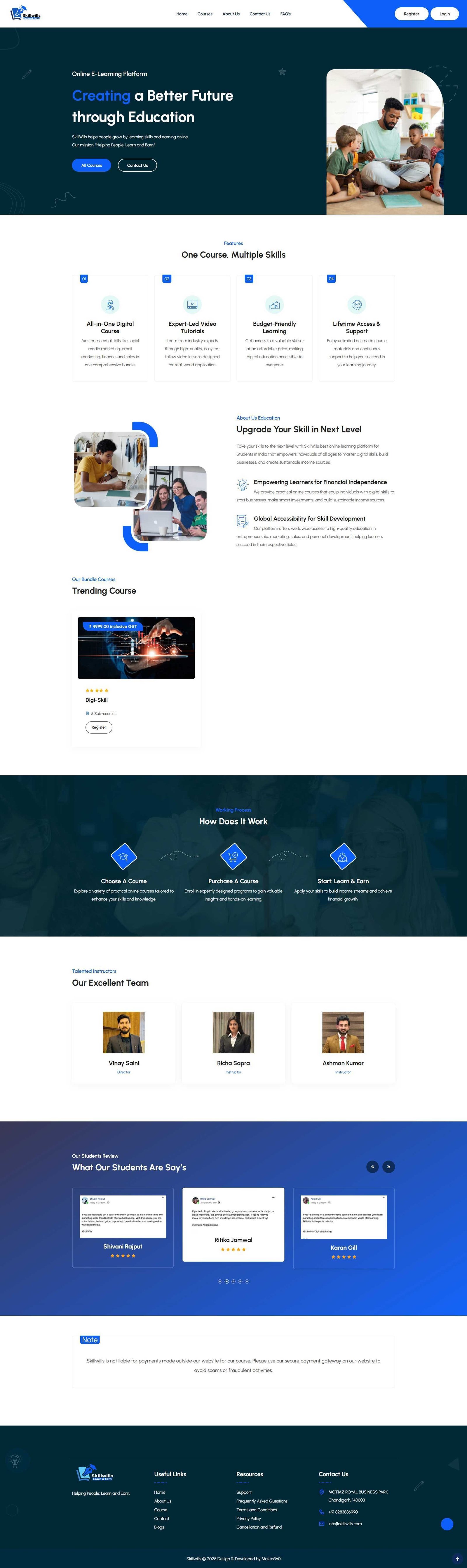 Skillwills website portfolio